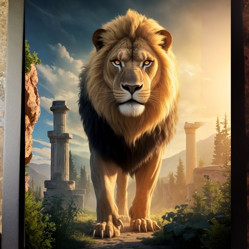 Majestic Lion Art Print In A 8x10 Frame